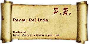 Paray Relinda névjegykártya